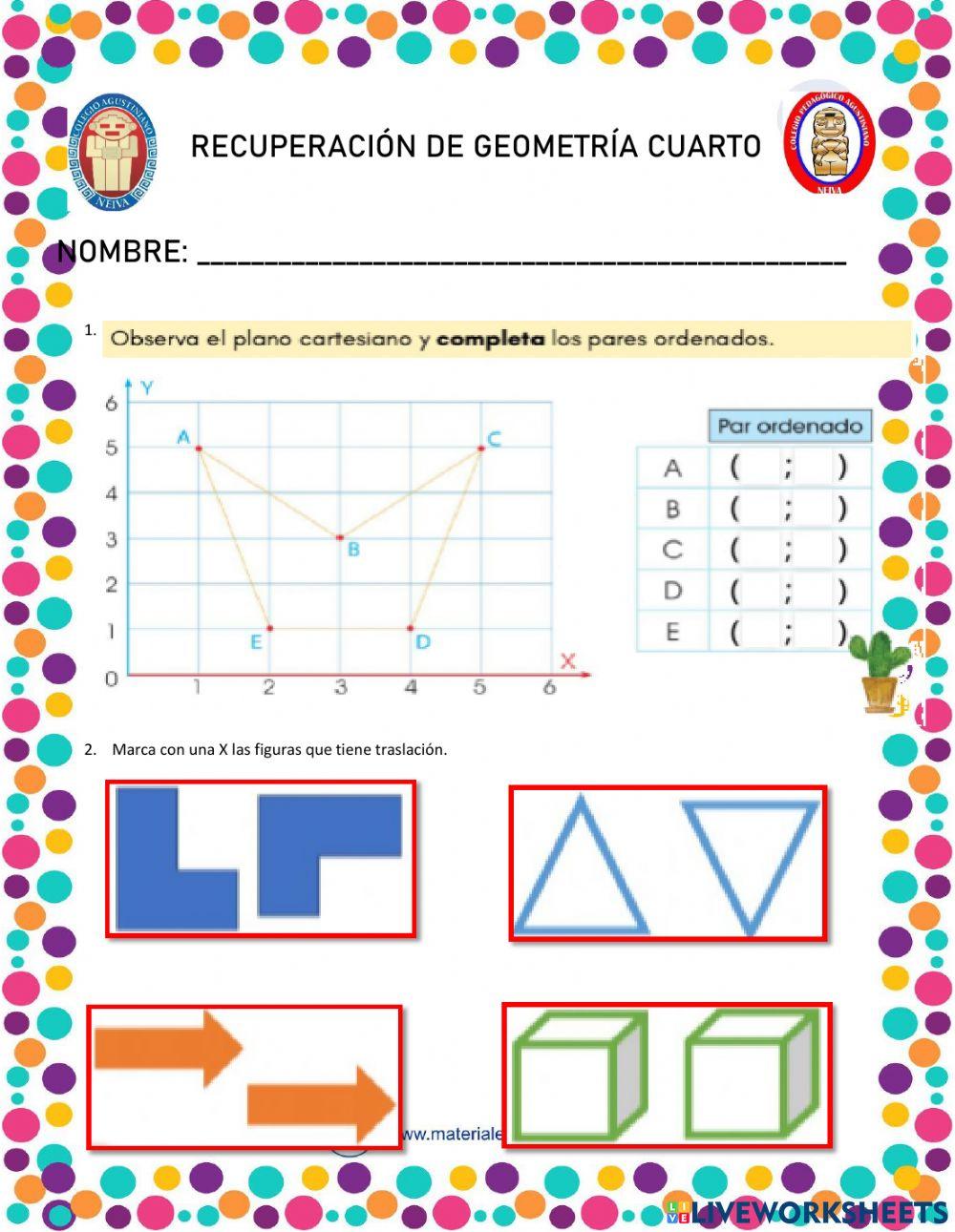 Evaluación de geometría 4