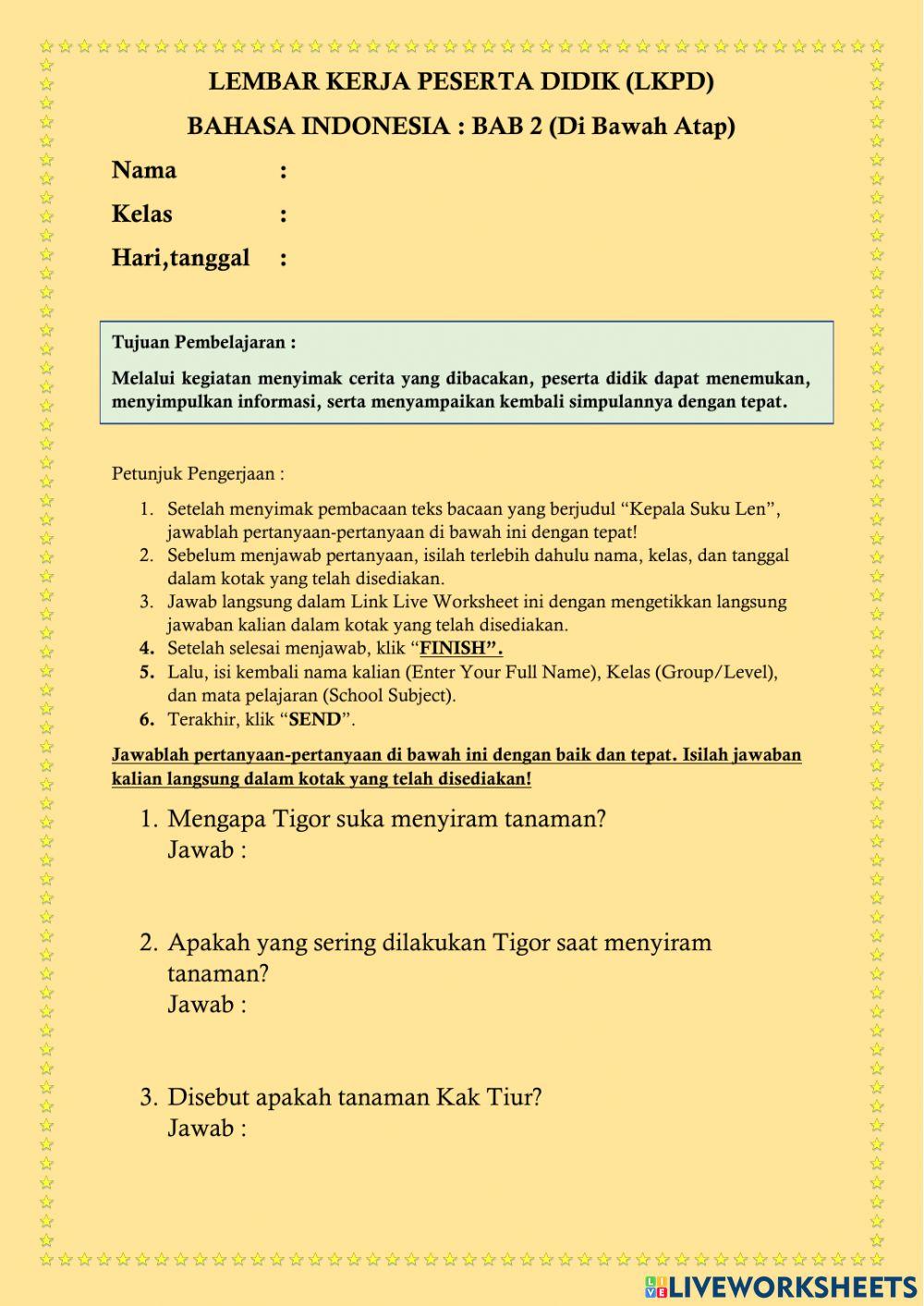 LKPD Bahasa Indonesia Kelas 4 A