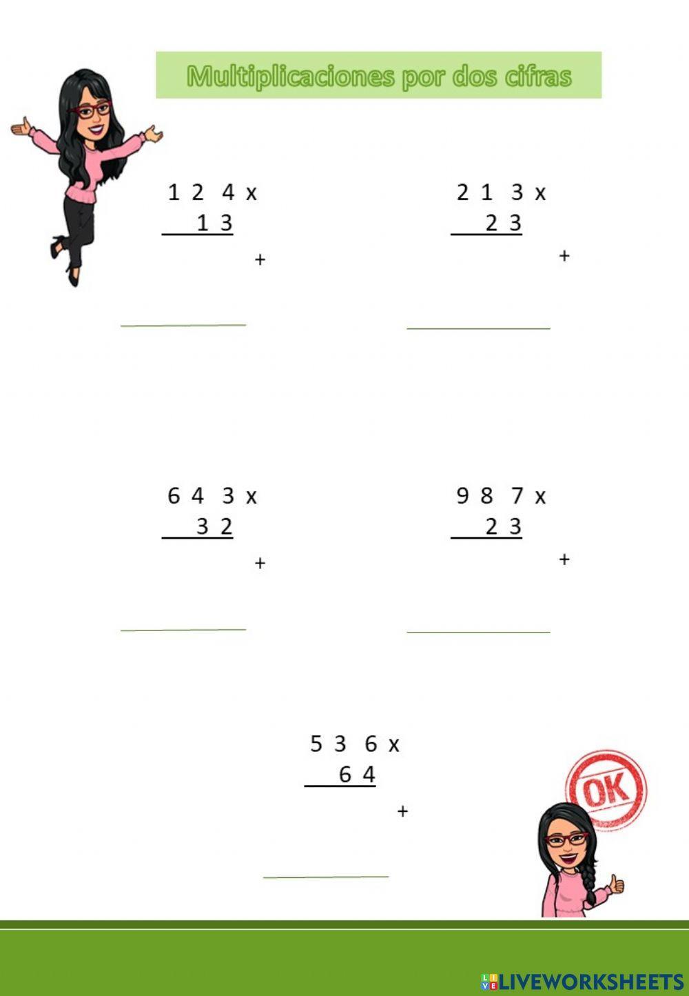 Multiplica por dos cifras