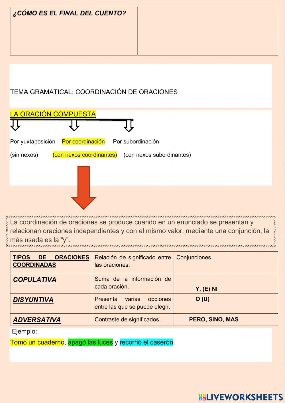 Coordinación de oraciones