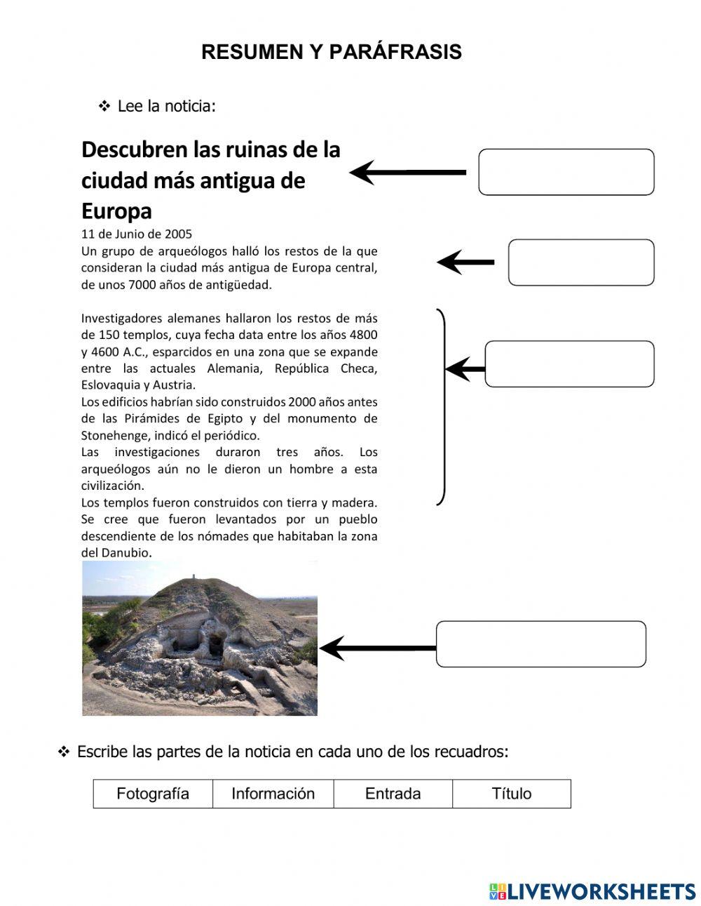 Resumen y Paráfrasis