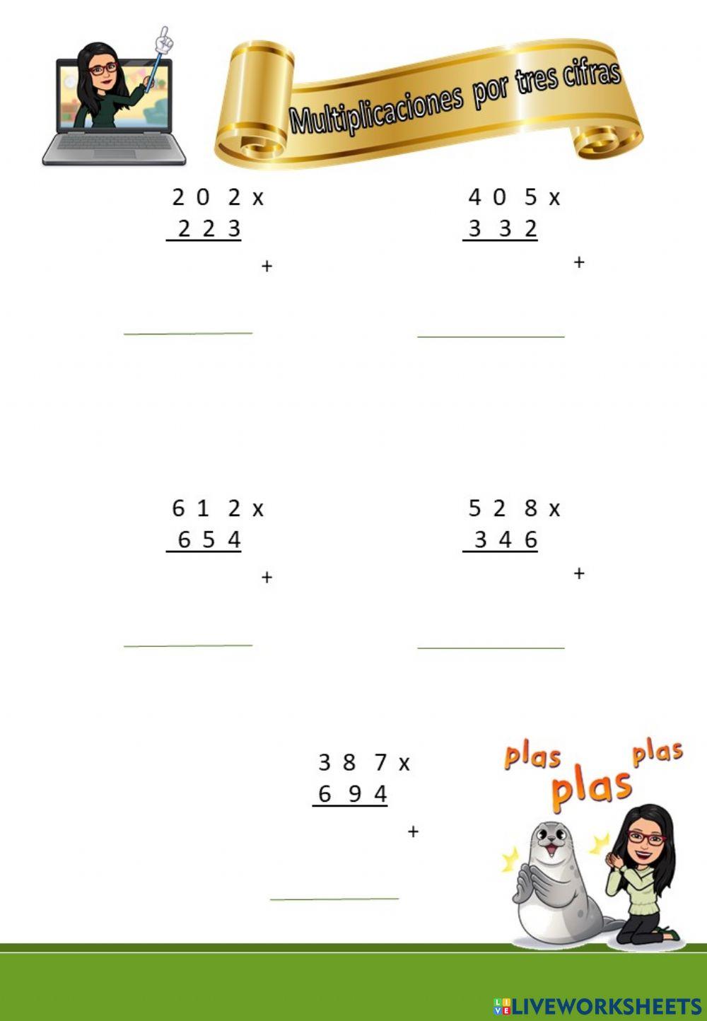 Multiplicaciones por tres cifras