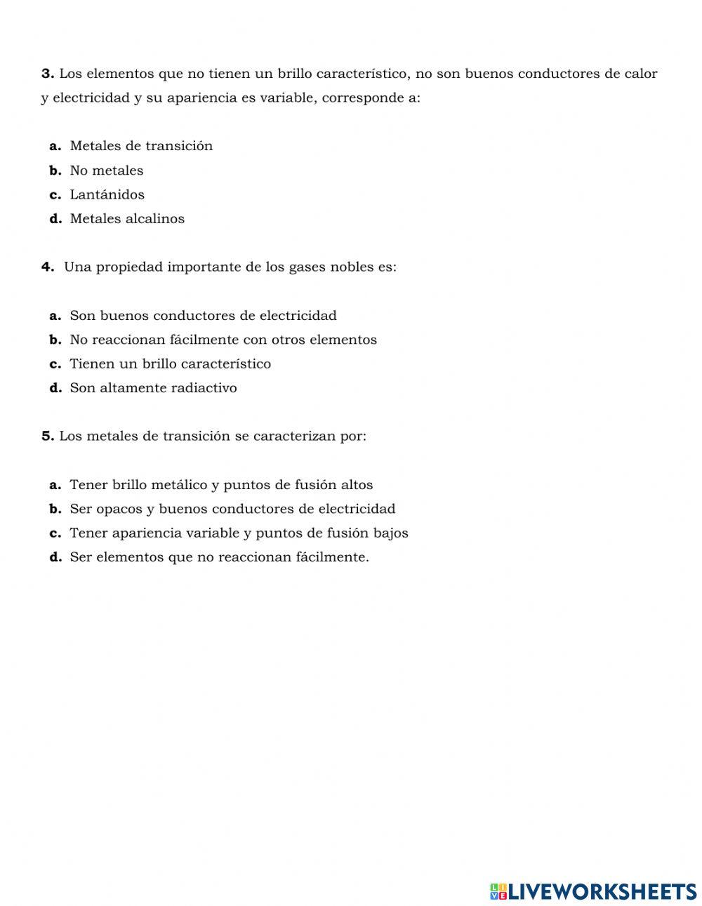 Examen quimica 6ª