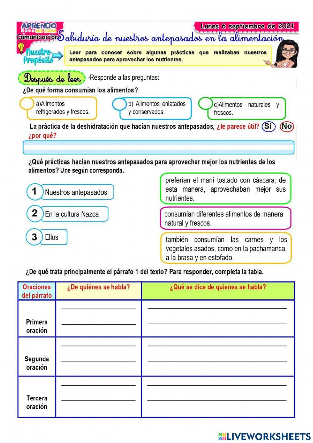 Sabiduria de nuestros antepasados en la alimentacion