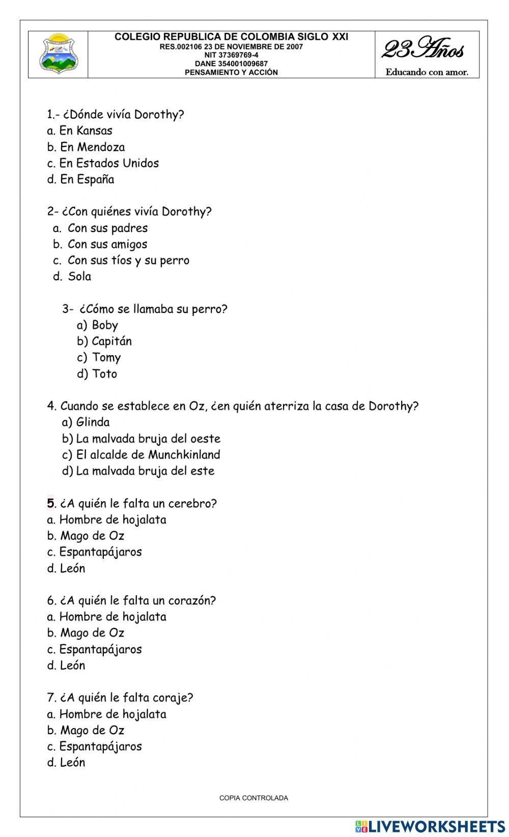 Bimestral grado cuarto