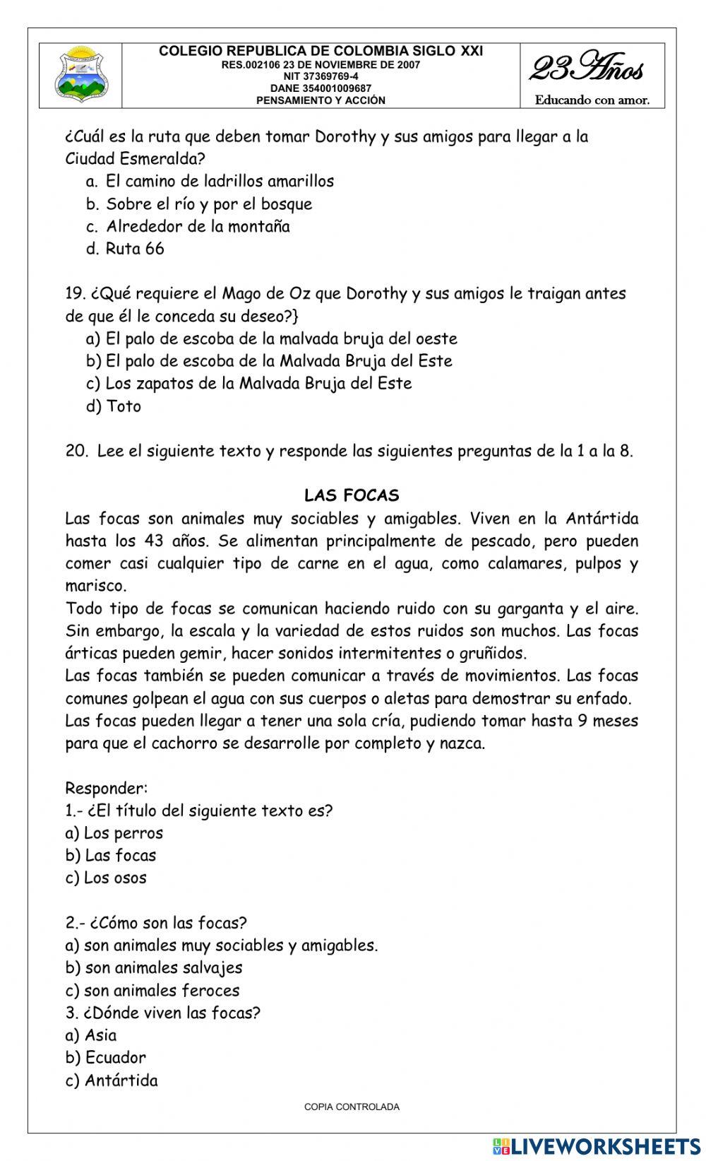 Bimestral grado cuarto