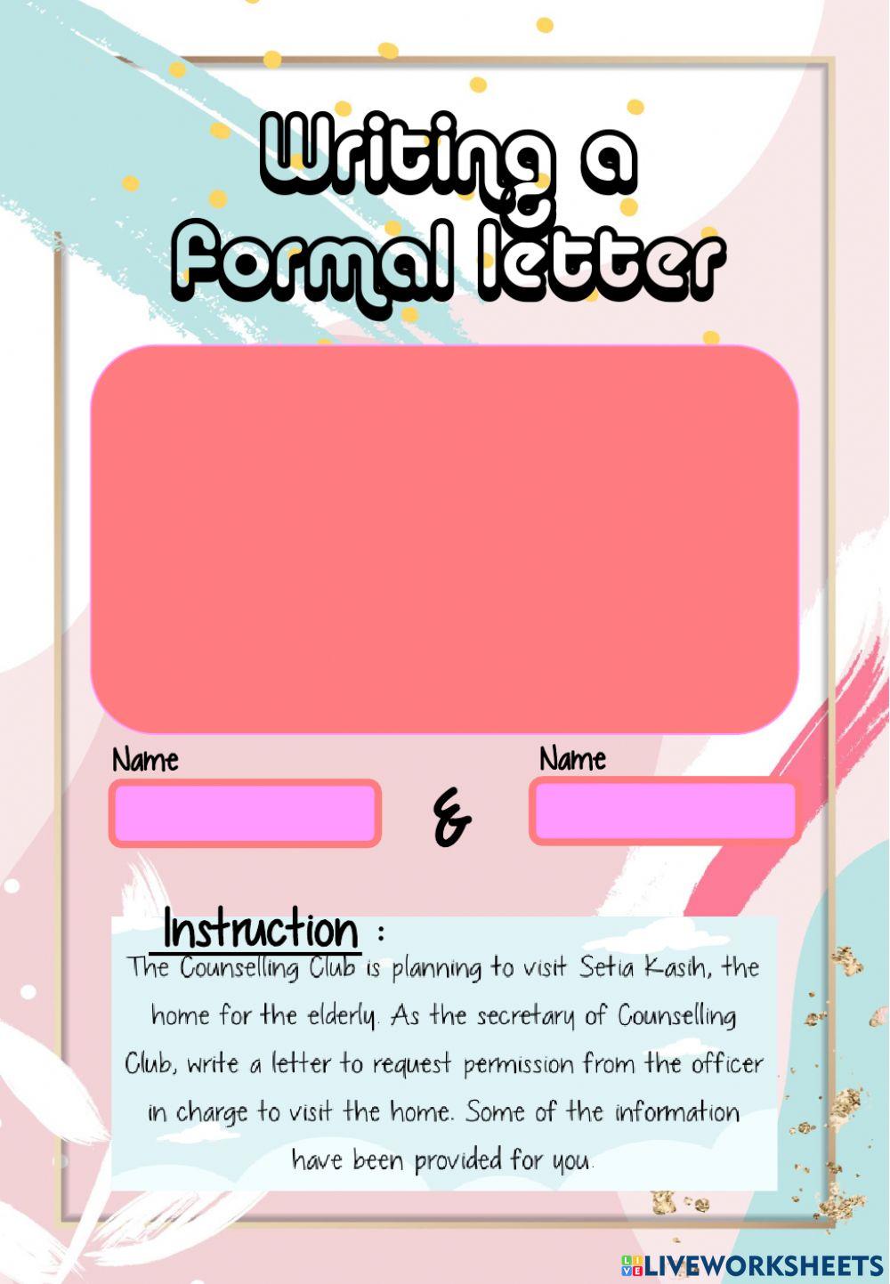 Writing a formal letter