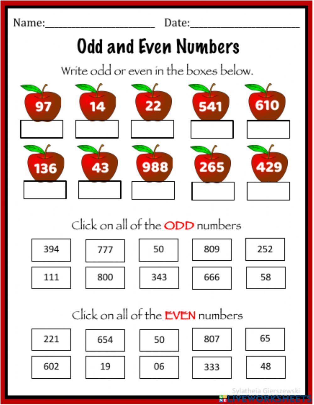 Odd and Even Numbers