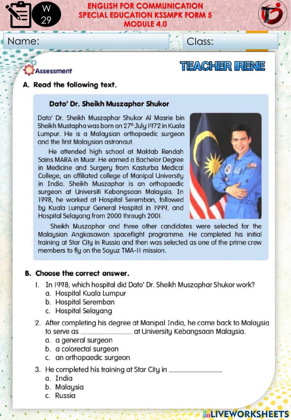 Dato’ Dr. Sheikh Muszaphar Shukor 