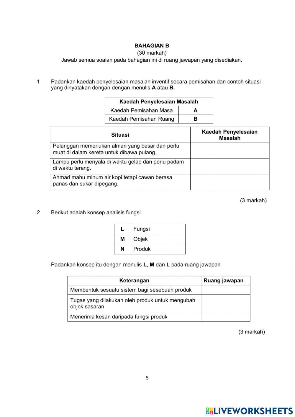 PENTAKSIRAN PdPR RBT 2021 BAHAGIAN A dan B