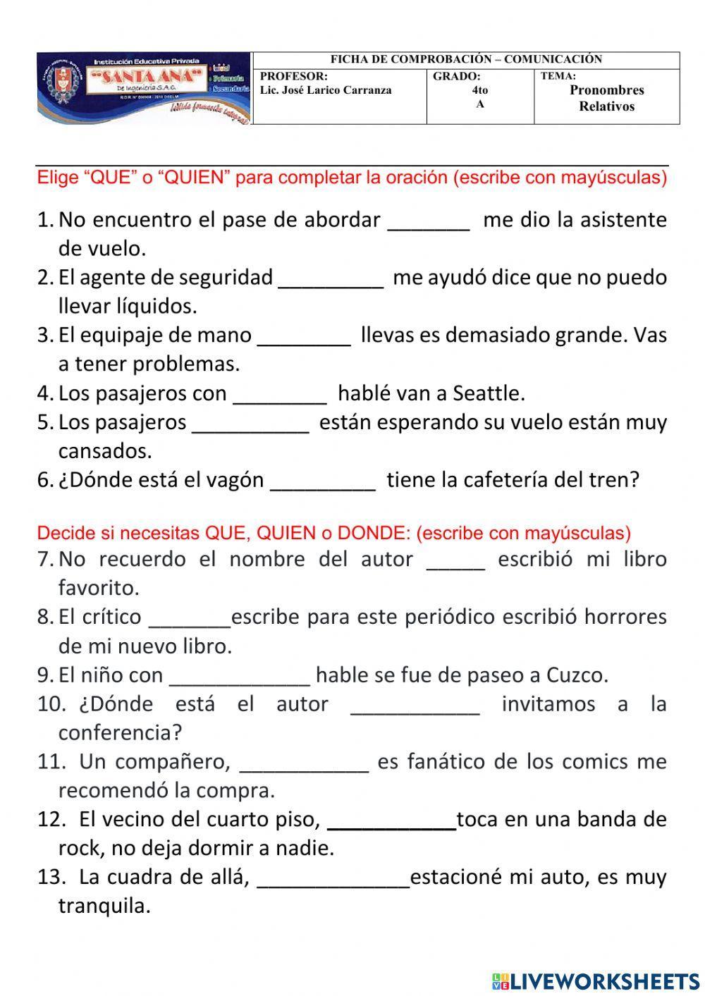 Pronombres relativos