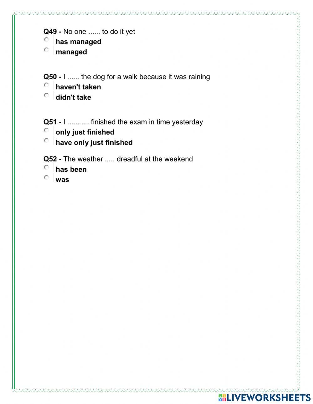 Present perfect vs simple past