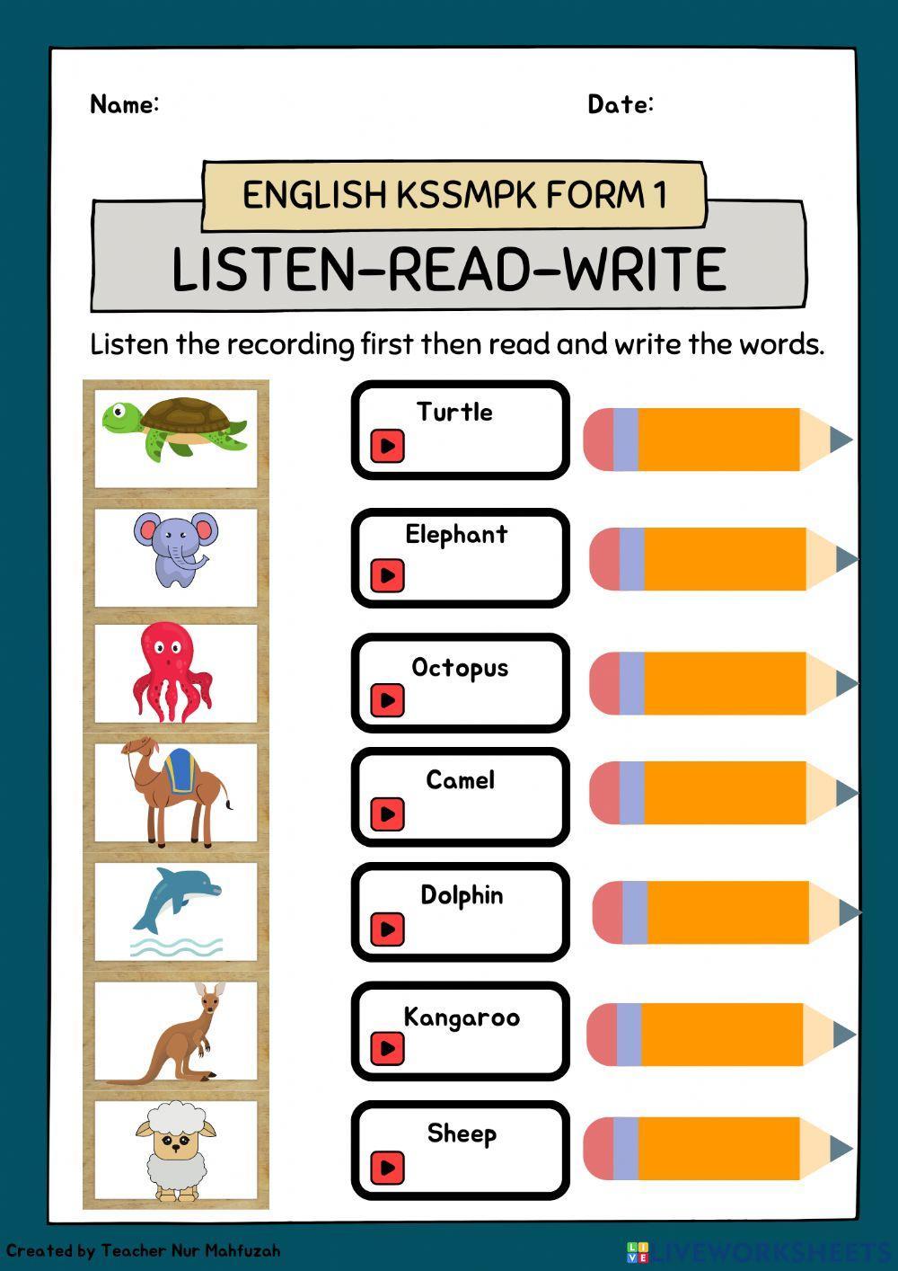 Assessment Reading and Listening Test