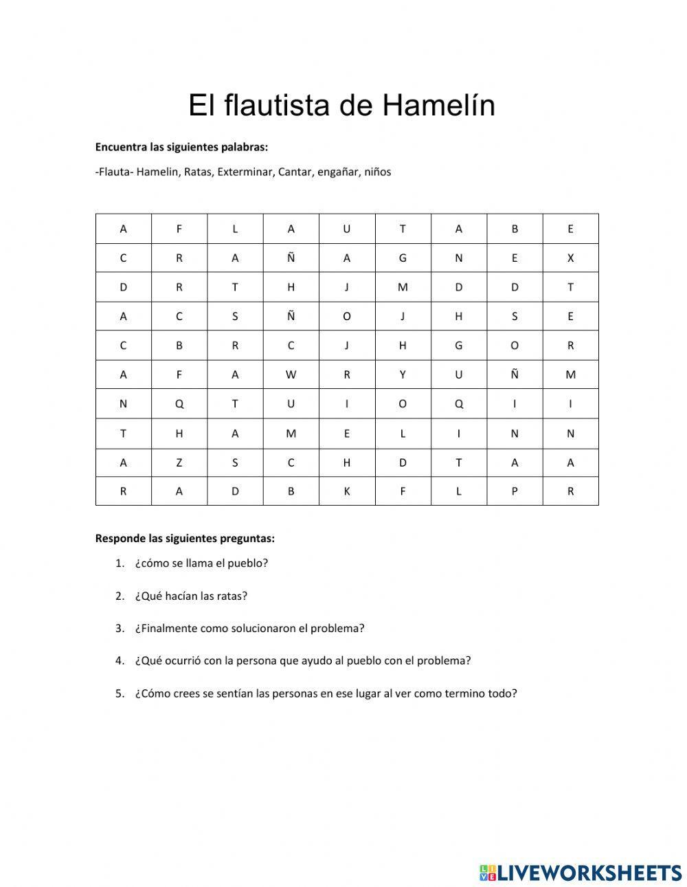Sopa de lestras: flautista hamelin