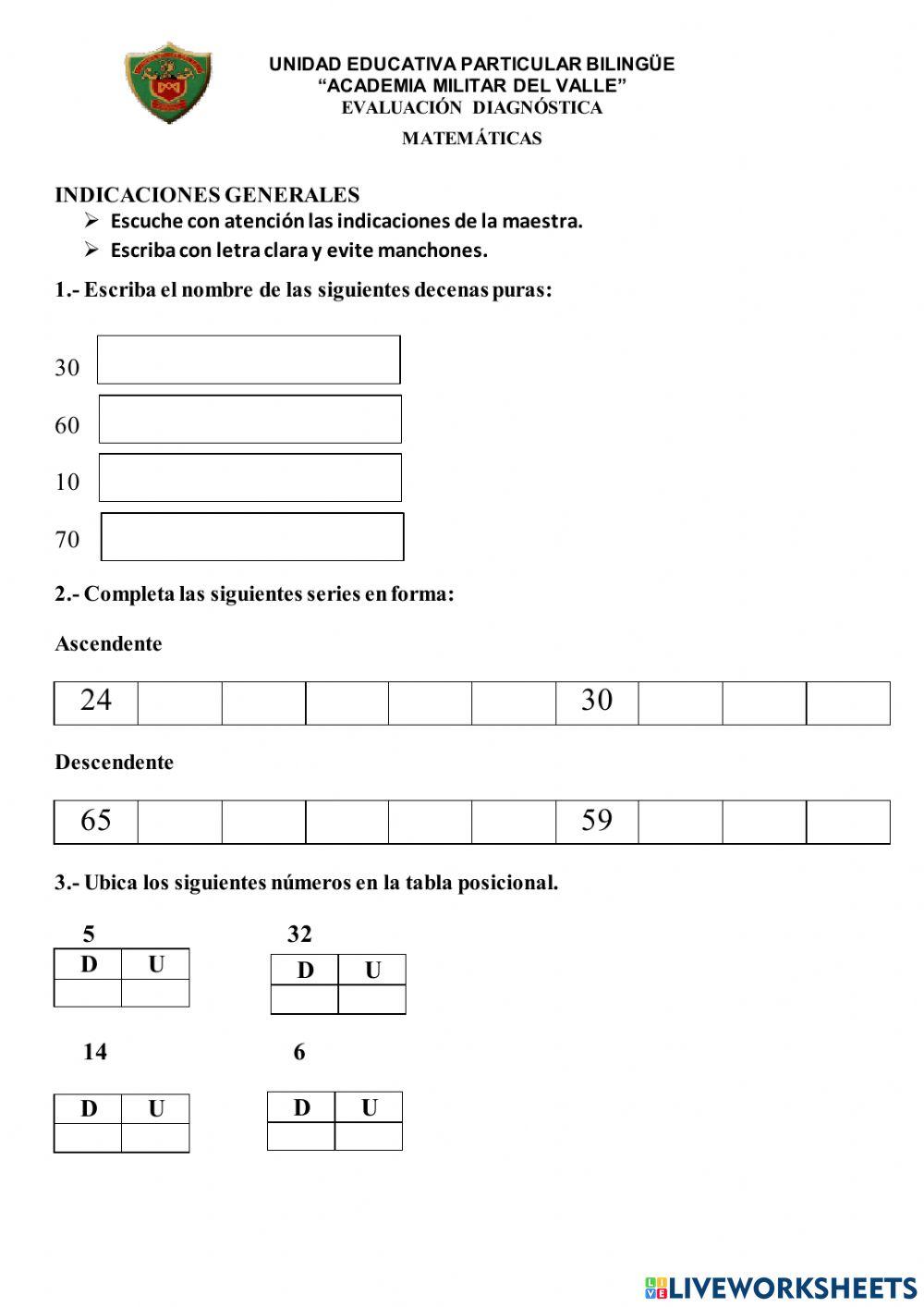 Evaluación diagnóstica