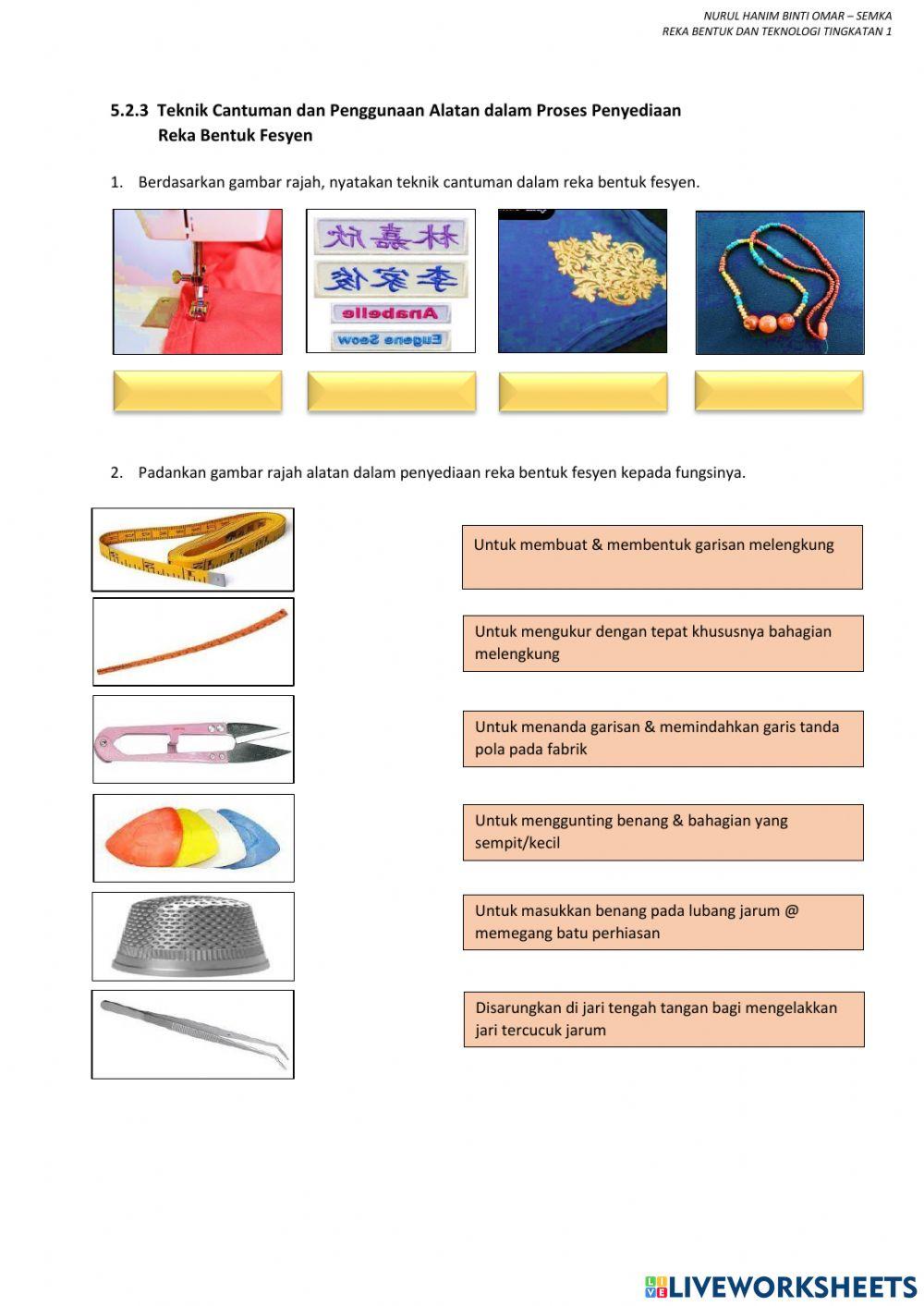 Reka bentuk fesyen 5.2.1 - 5.2.3