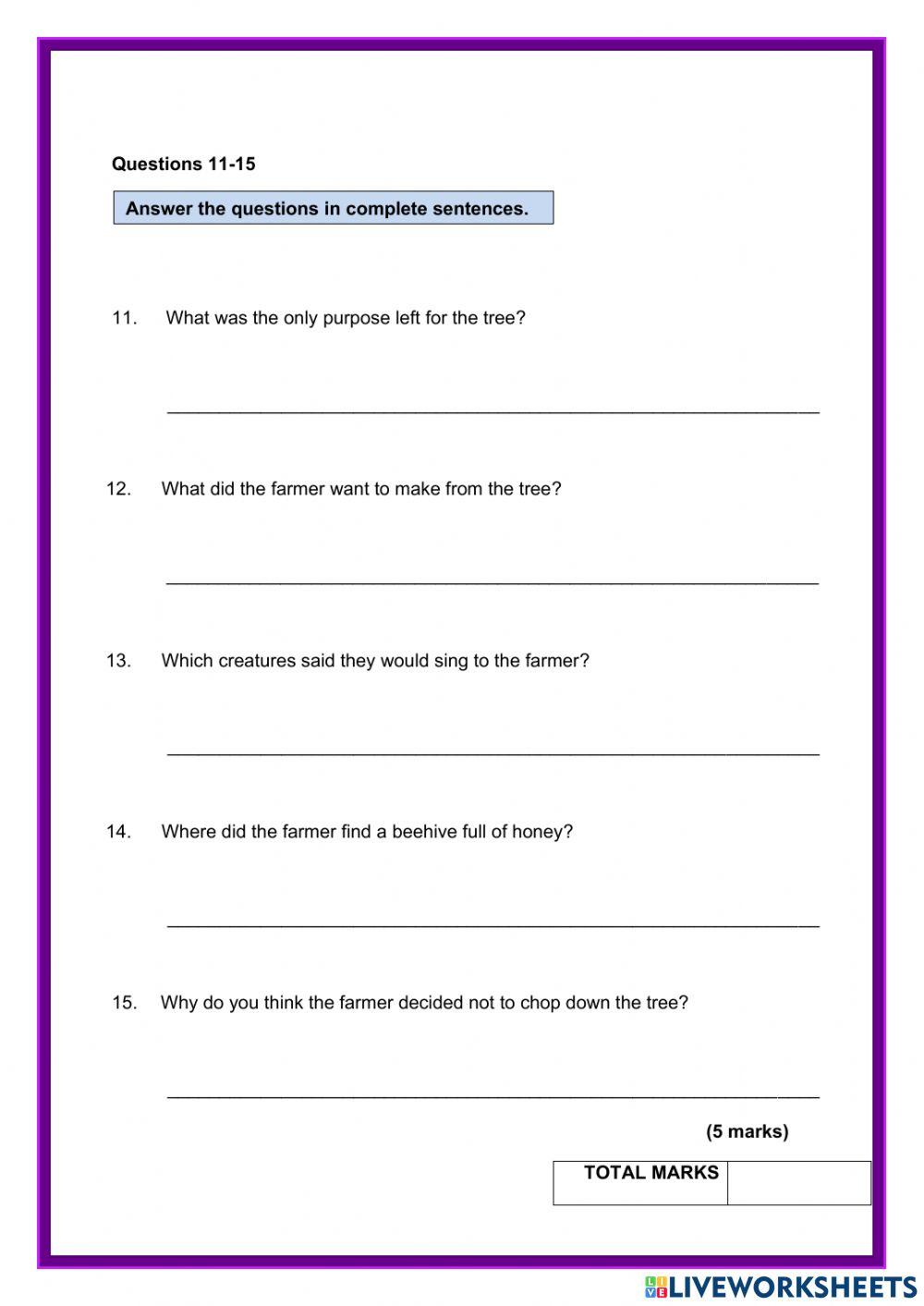 Section A Comprehension PSR 2014