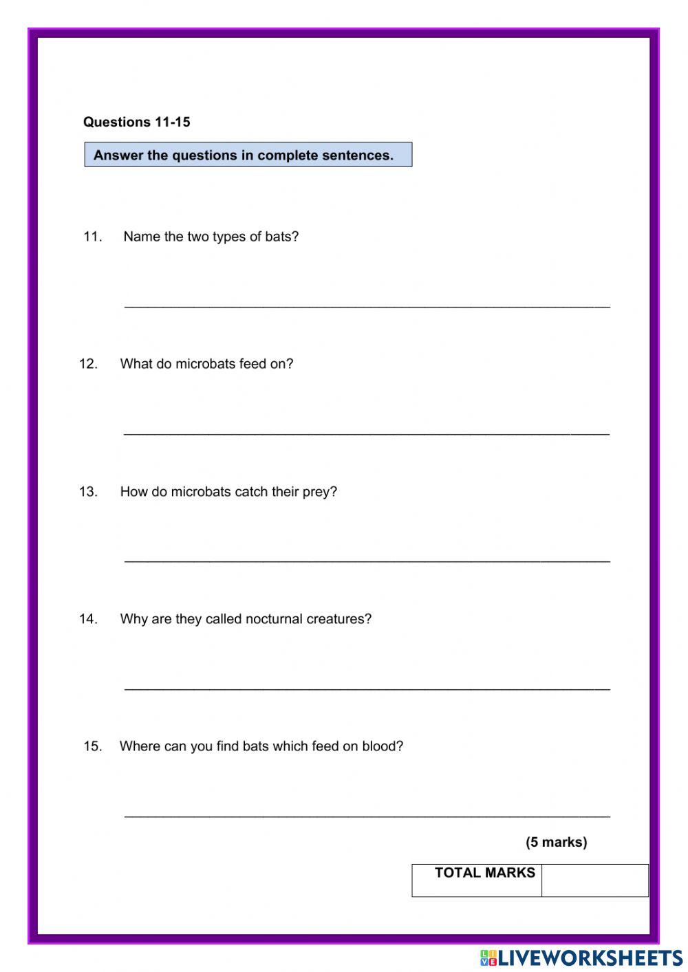 Section A Comprehension PSR 2015