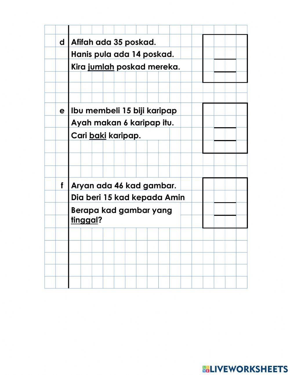 Penyelesaian masalah tambah tolak