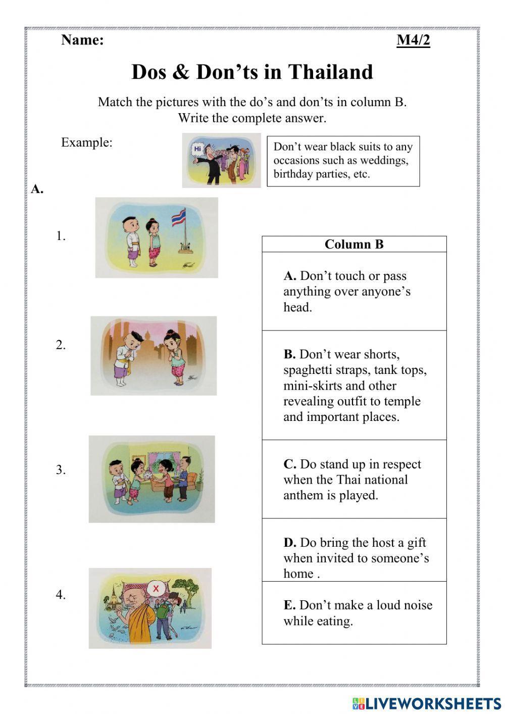 Dos and Don'ts in Thailand