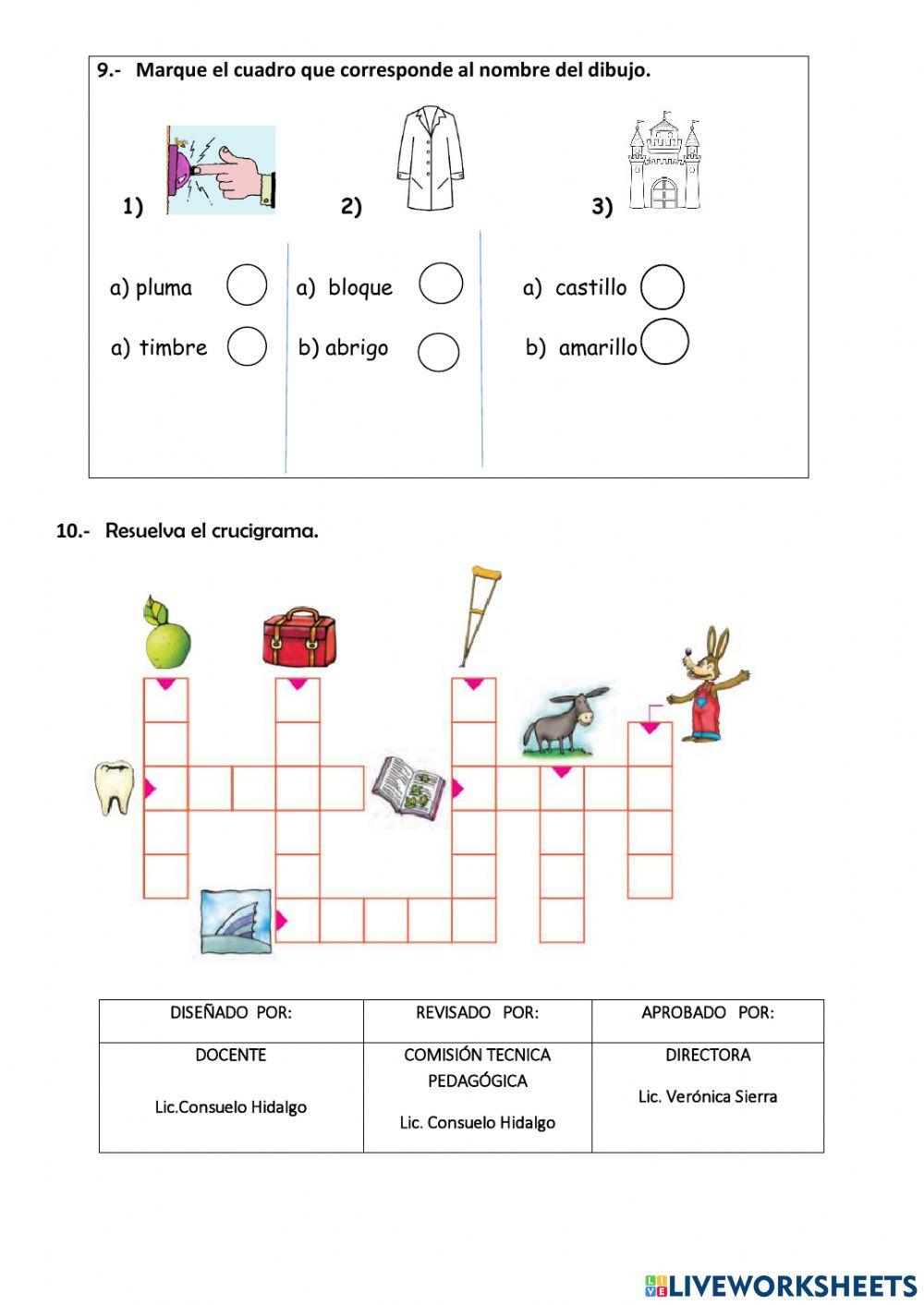 Evaluación diagnostico de lengua y literatura