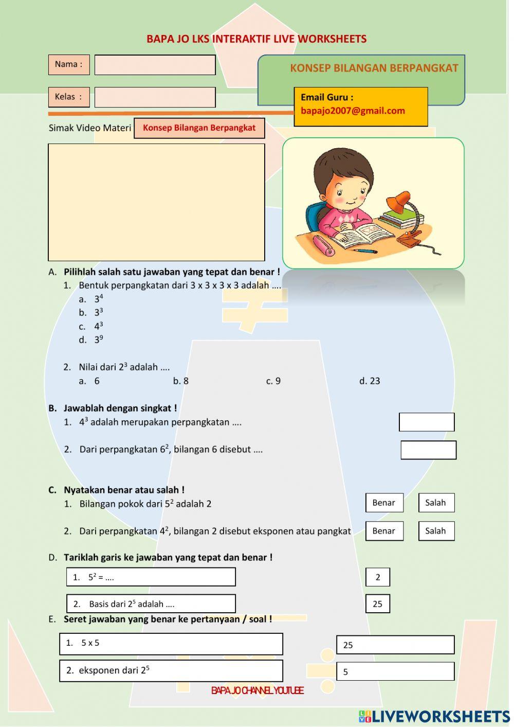 Konsep Bilangan Berpangkat