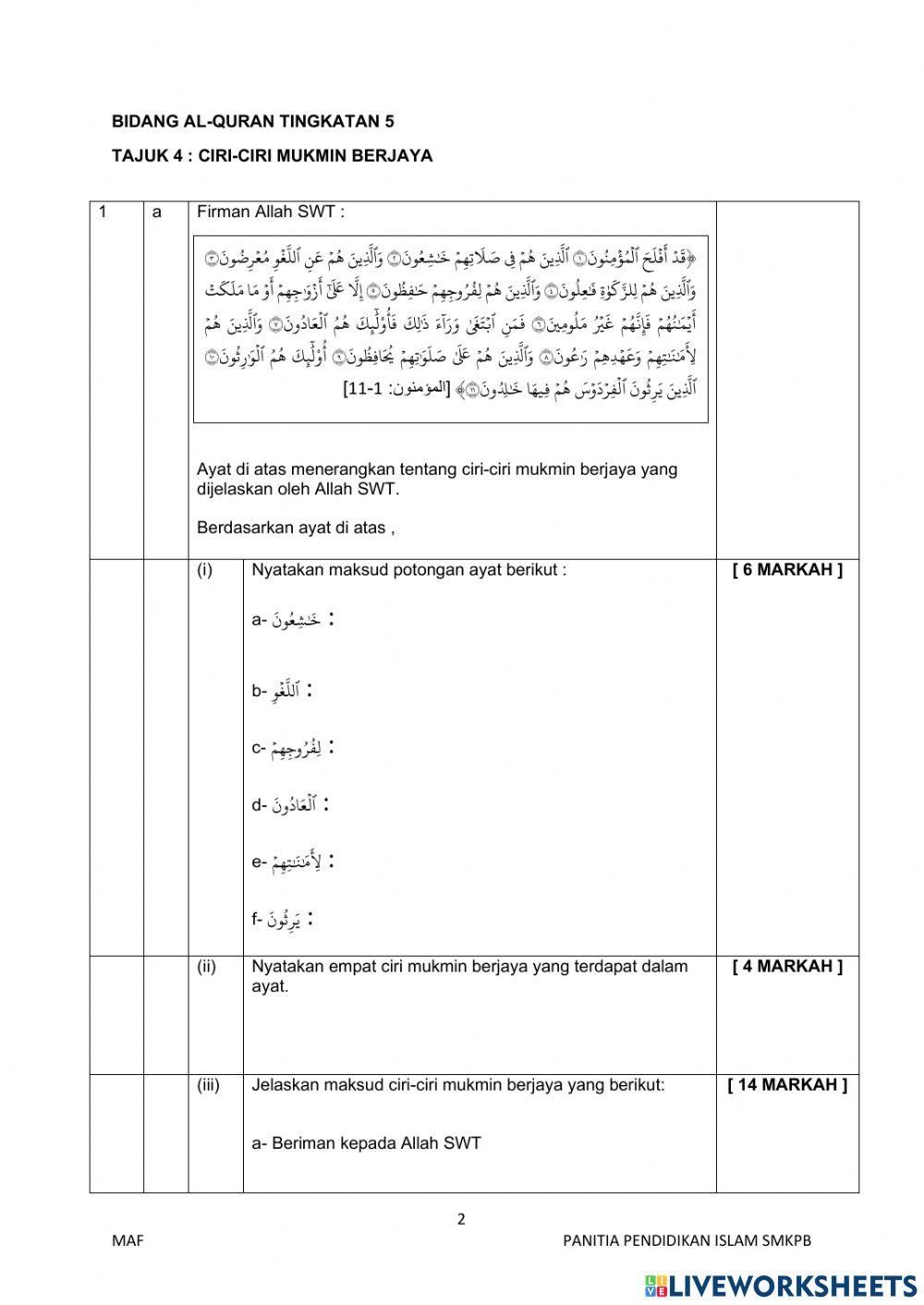 Pel 4 ciri-ciri mukmin berjaya