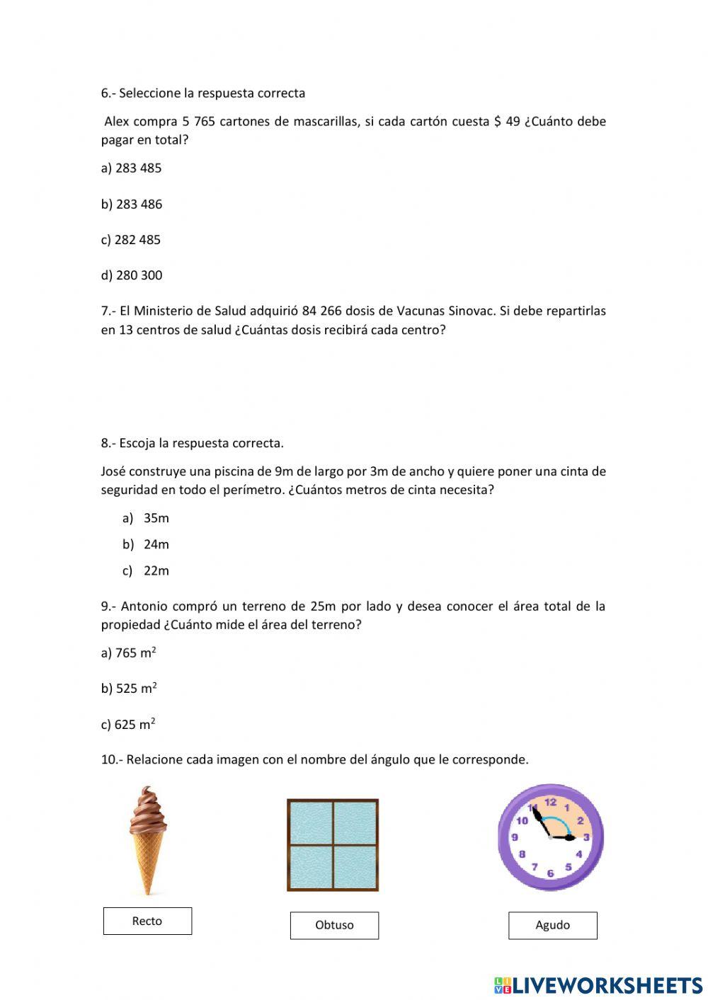 Diagnóstico matemáticas