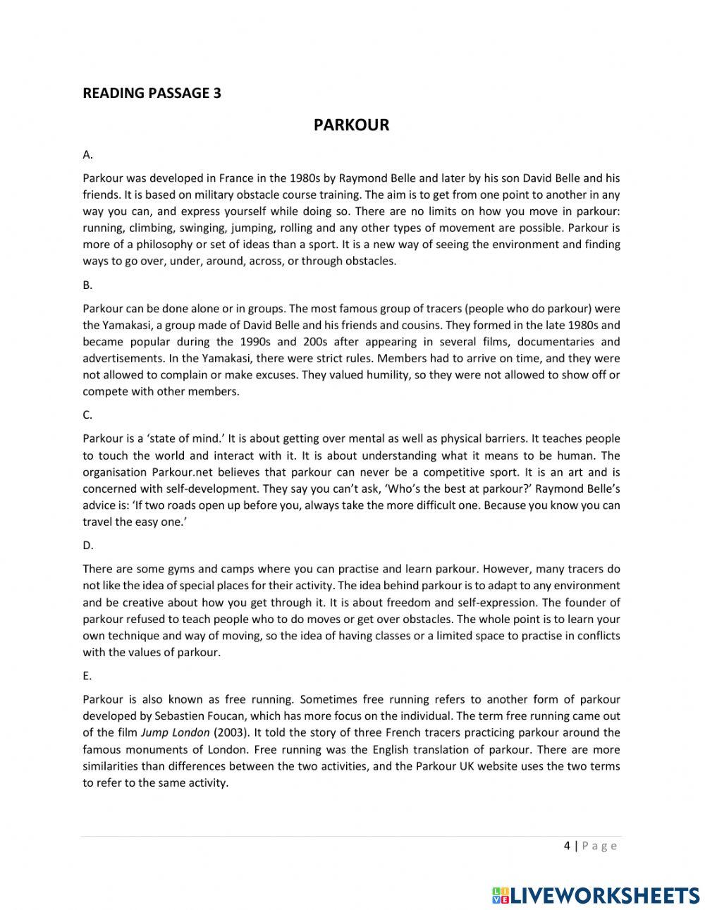 IELTS 4.0 READING TEST