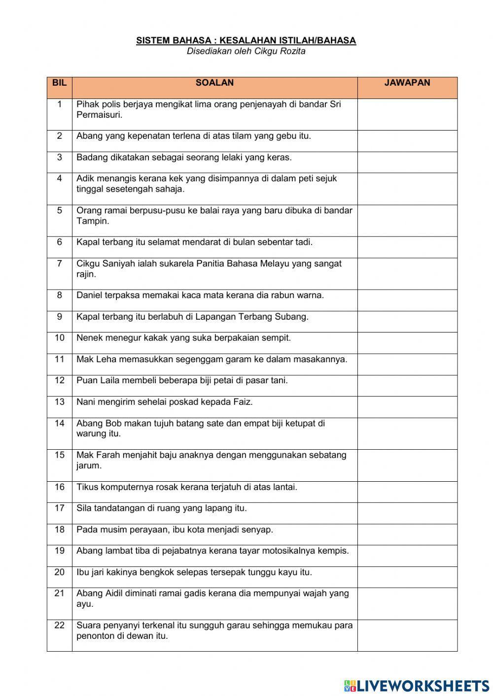 Kesalahan Bahasa dan Istilah