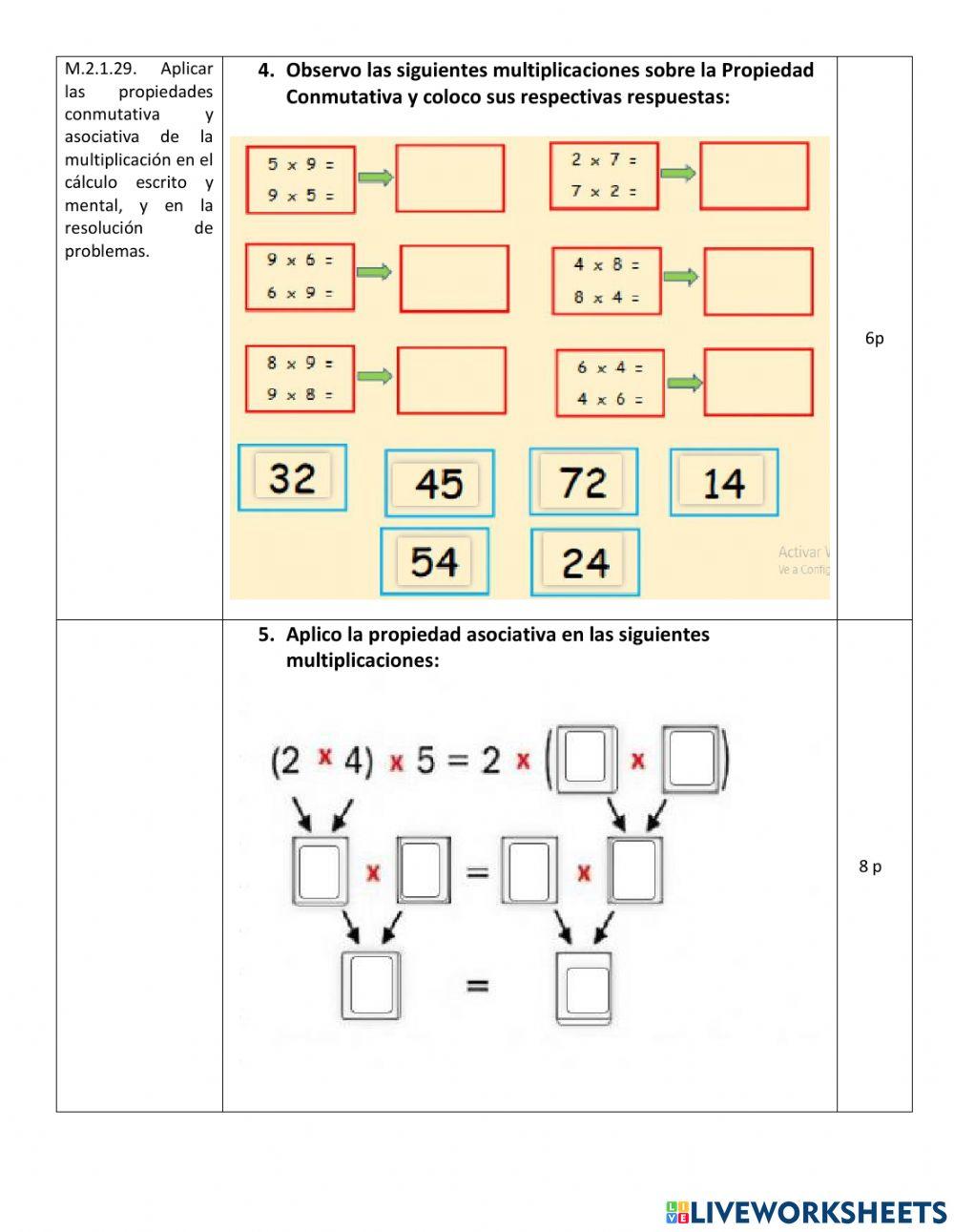 Evaluación diagnóstica Matemática 5to grado