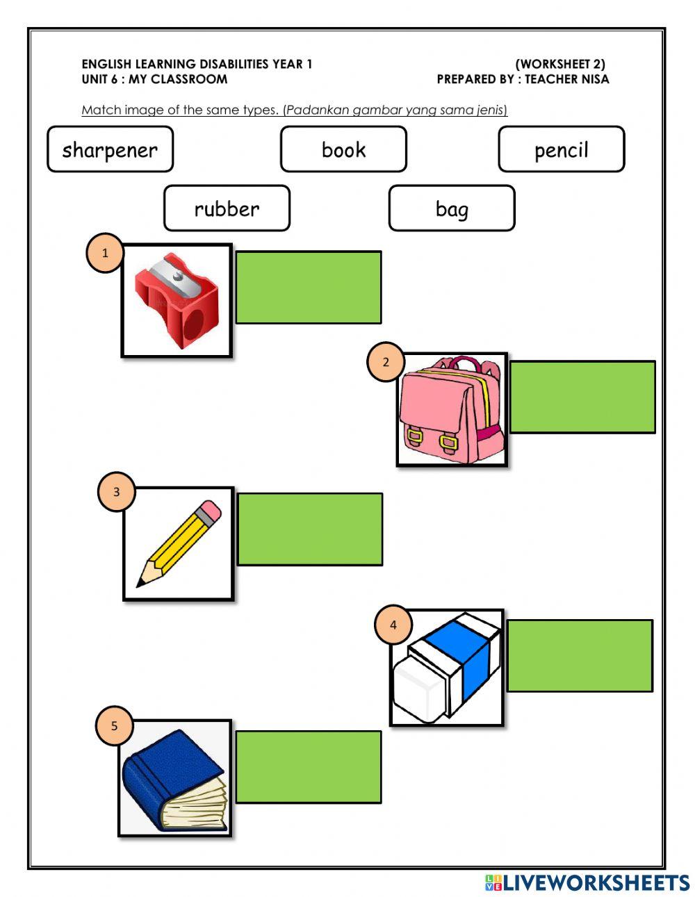 My classroom (Talk about things in the classroom)