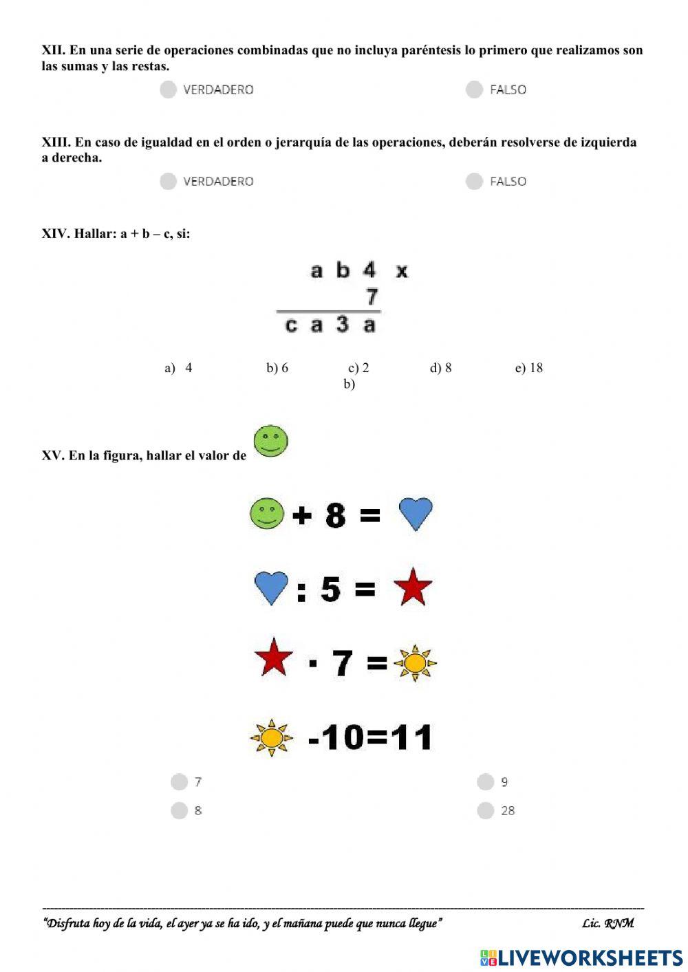 Examen de aritmetica