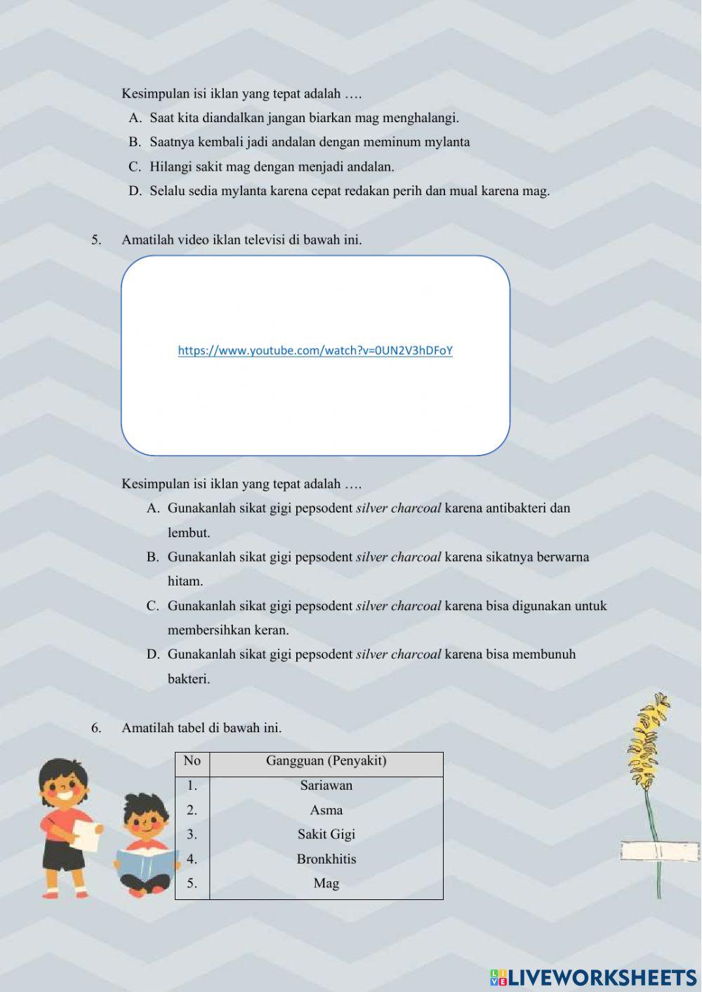 Evaluasi Kelas 5 Tema 3