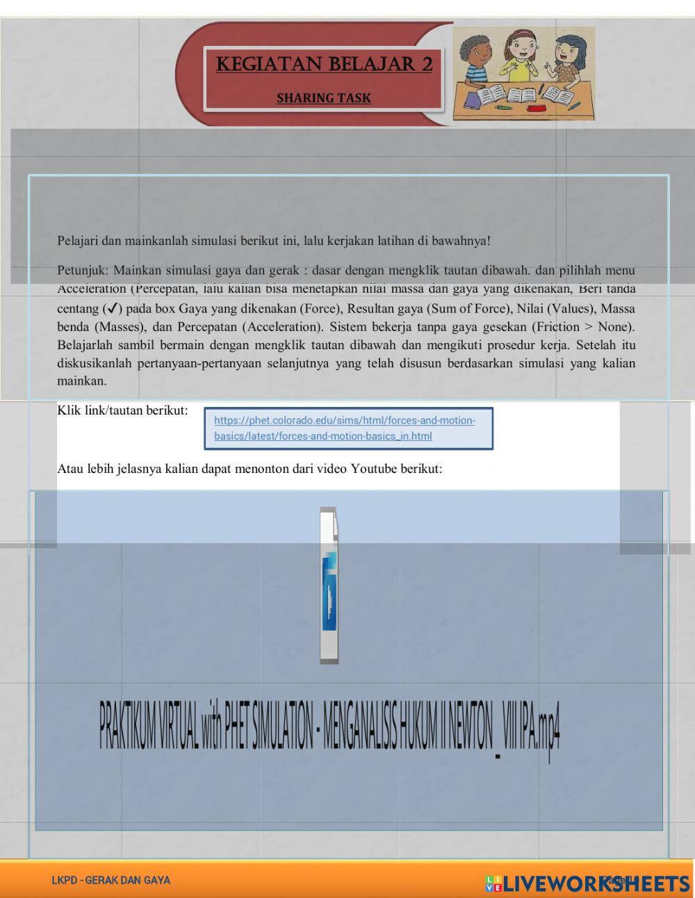 LKPD Gaya dan Gerak 