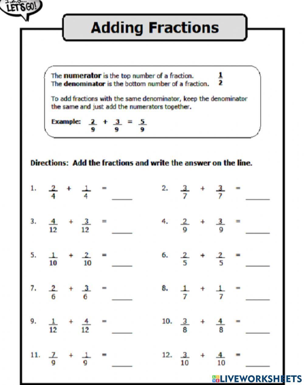 1357570 adding fractions same denominator mrj66