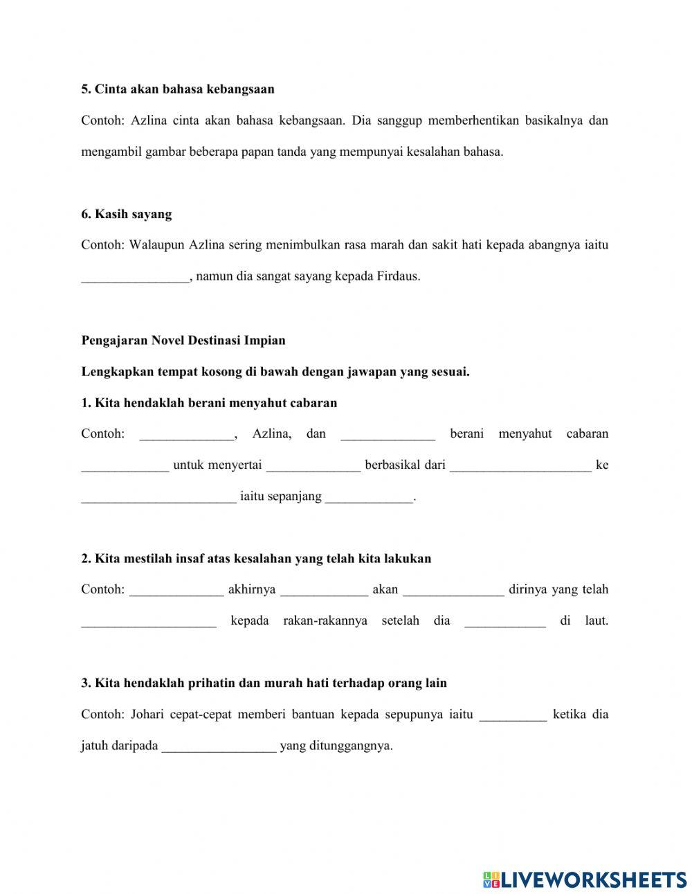 NIlai dan Pengajaran (Novel Destinasi Impian)