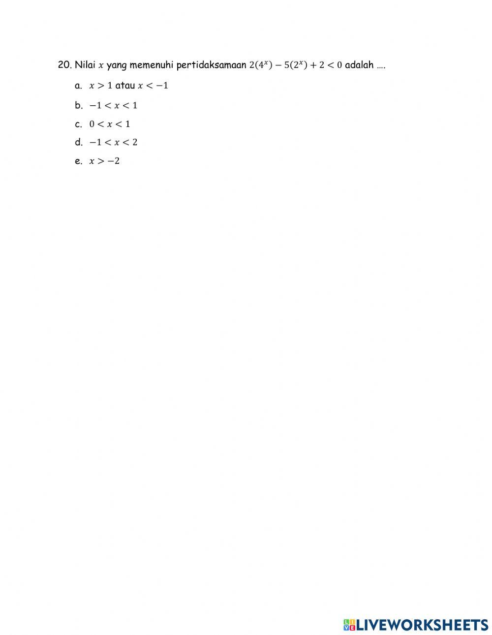 Latihan Soal Eksponensial