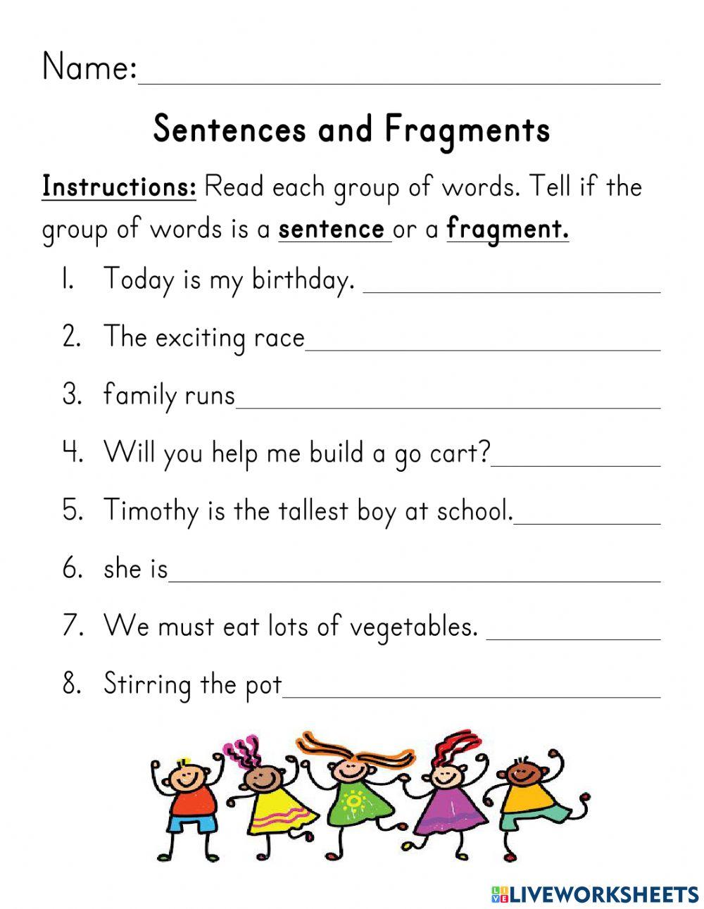Sentences And Fragments