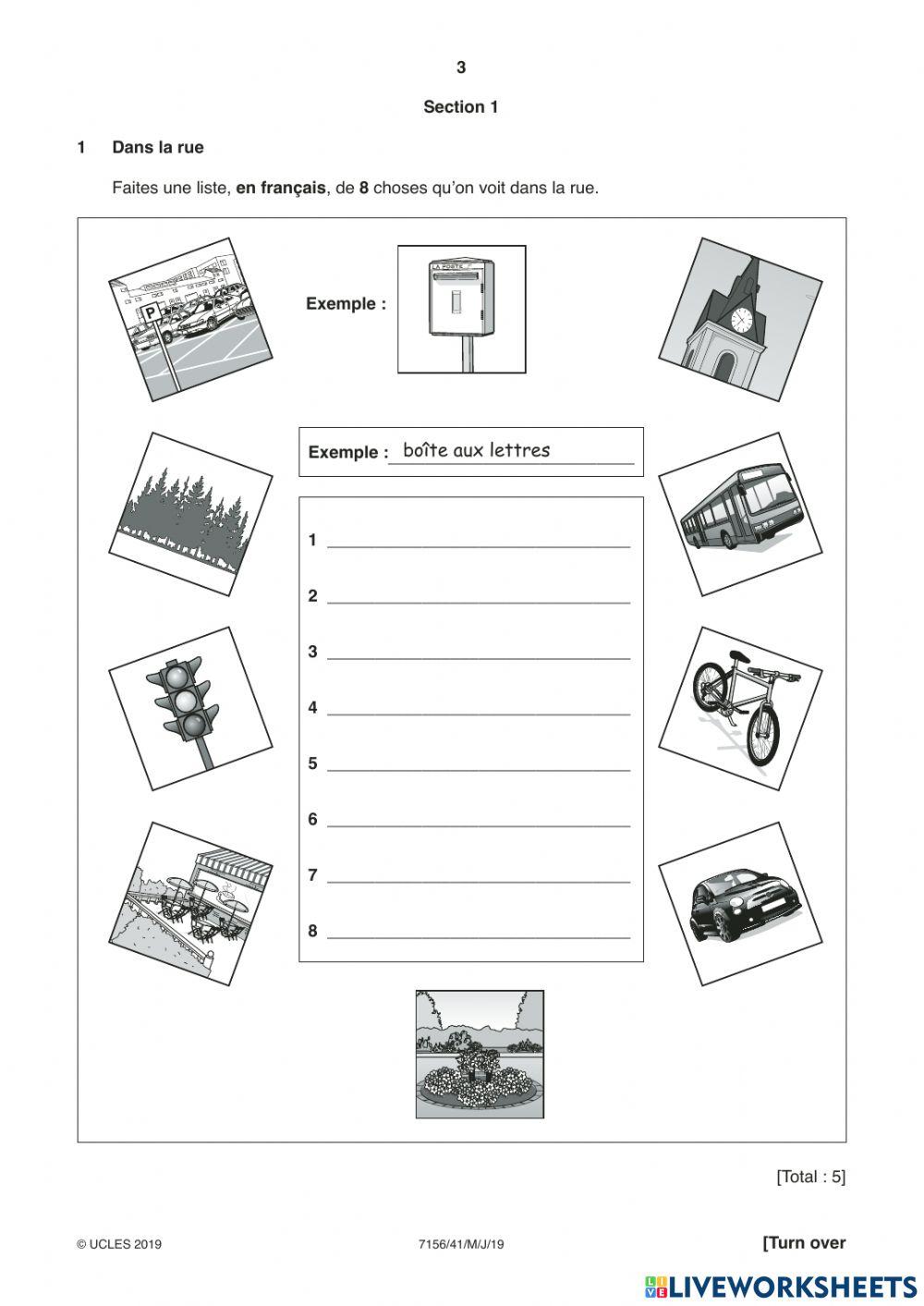 igcse-french-writing-online-exercise-for-live-worksheets