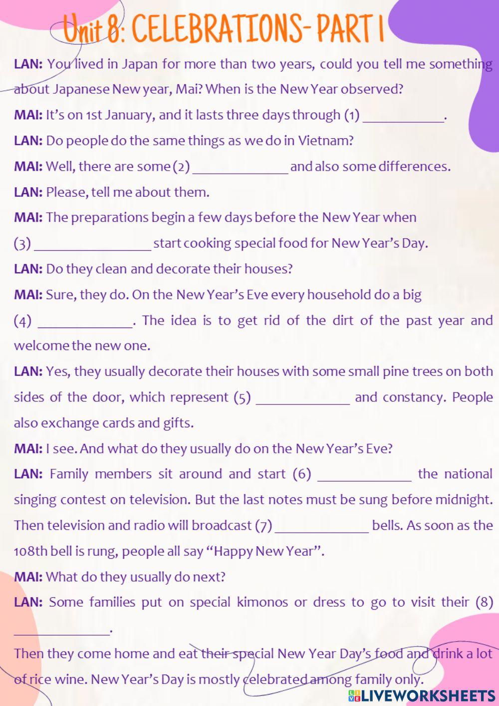 Listening-gap-filling-Unit 8-K11