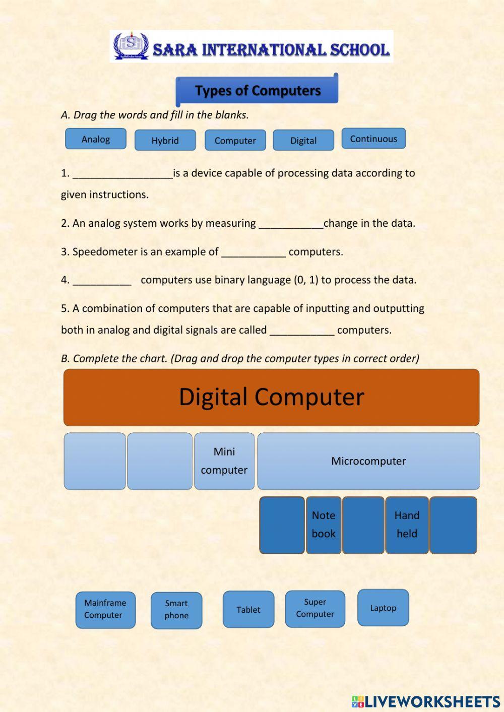 Types of Computer exercise | Live Worksheets