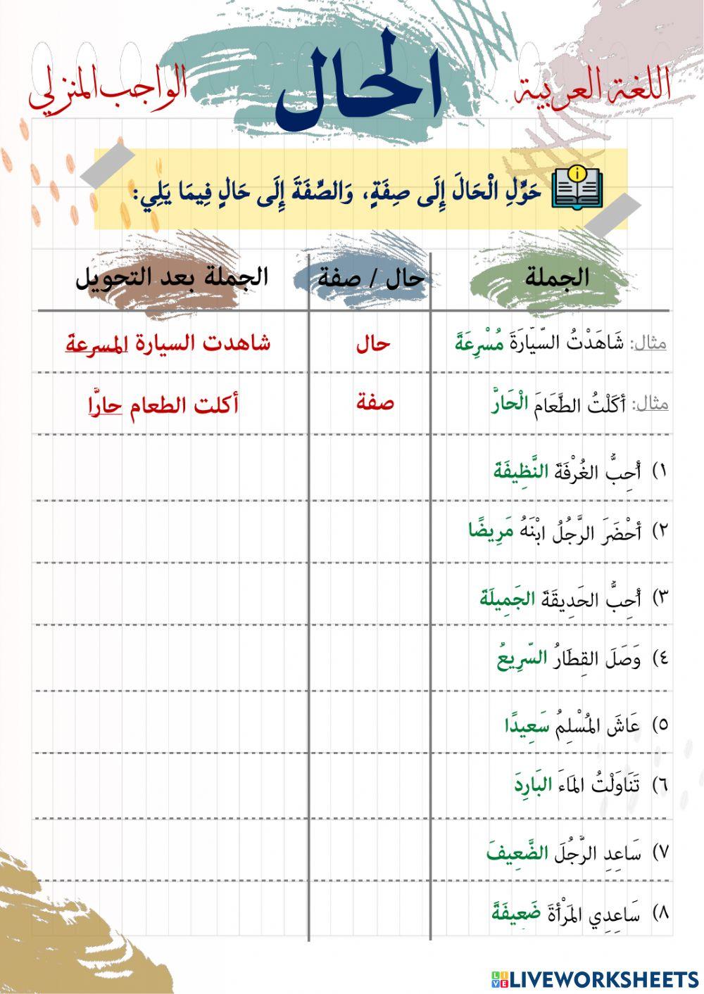 تدريب الحال