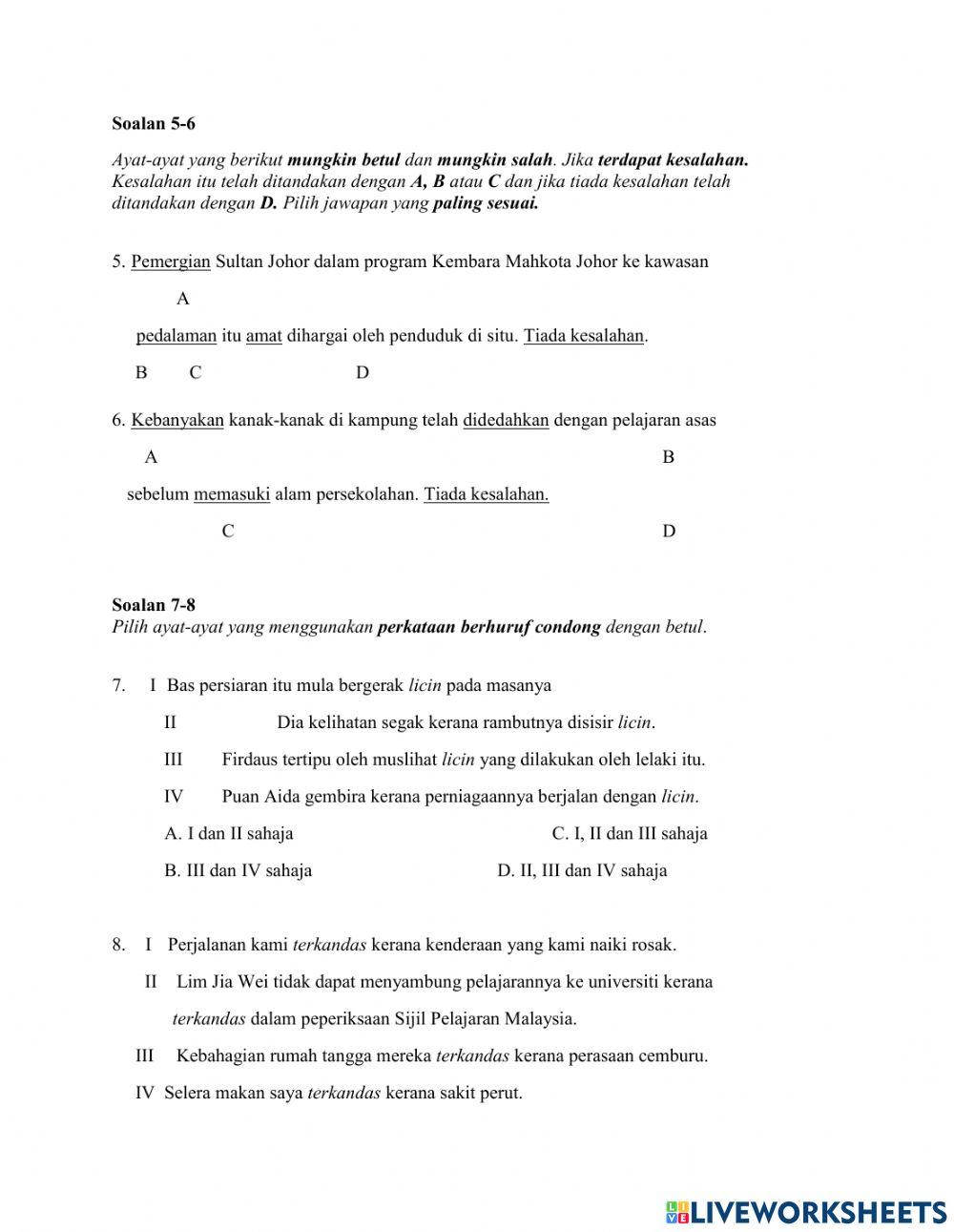 Latihan tatabahasa pt3