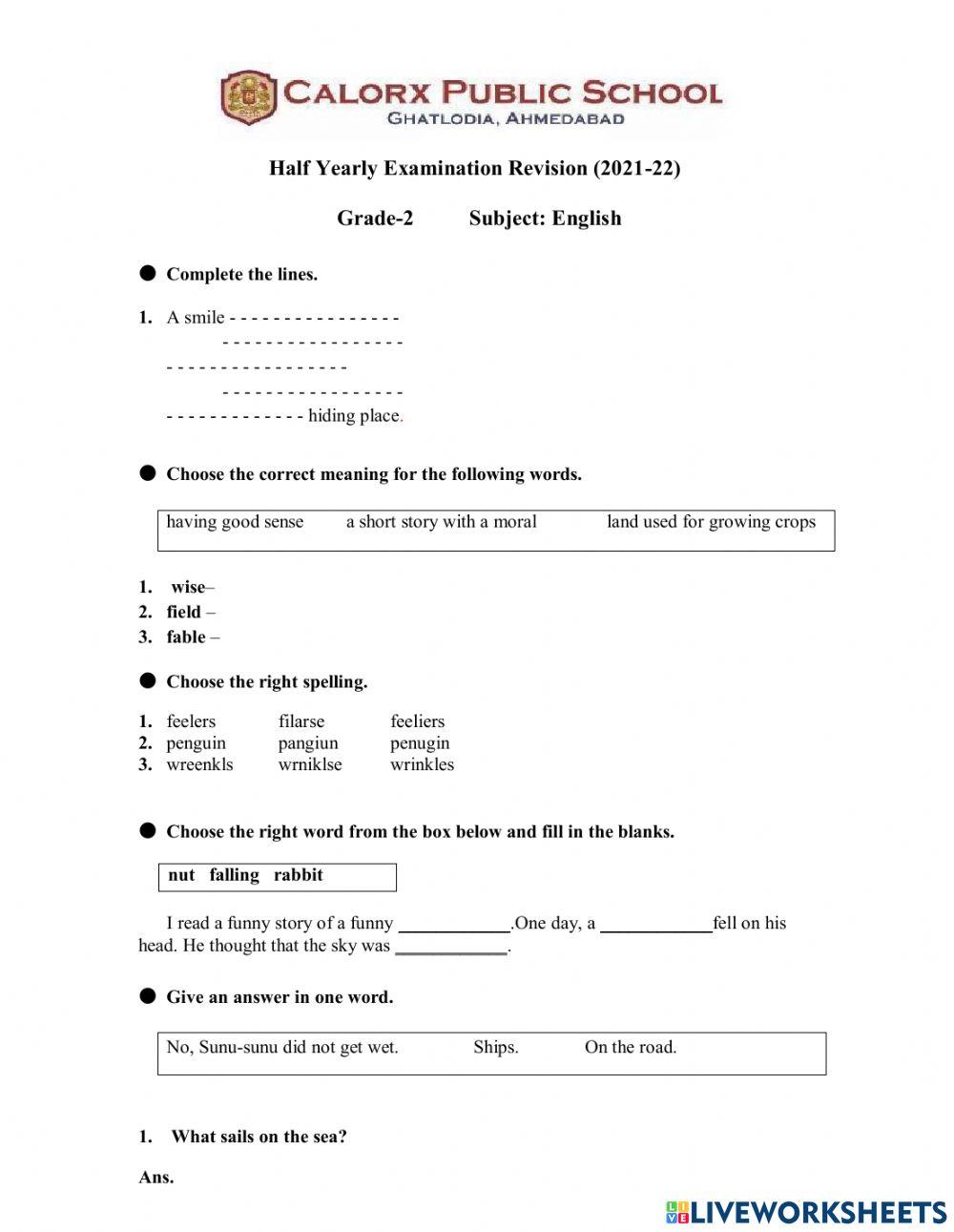 Half Yearly Revision Worksheet Worksheet Live Worksheets half-yearly-revision-worksheet-worksheet-live-worksheets