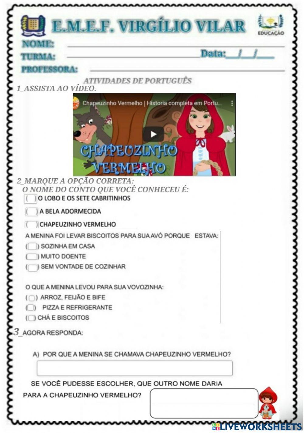 Atividades de Português