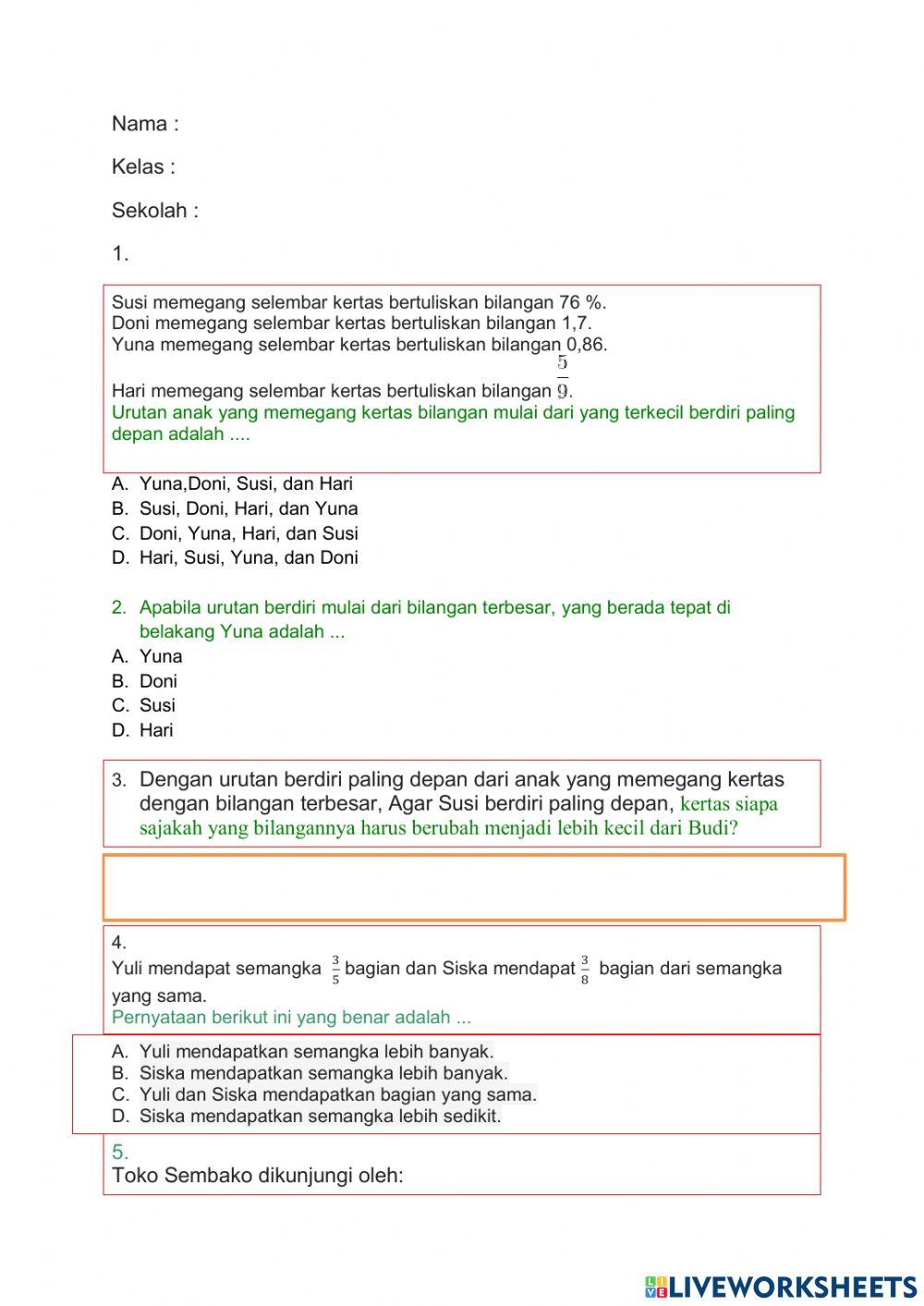 Soal AKM Numerasi 3 DJ1