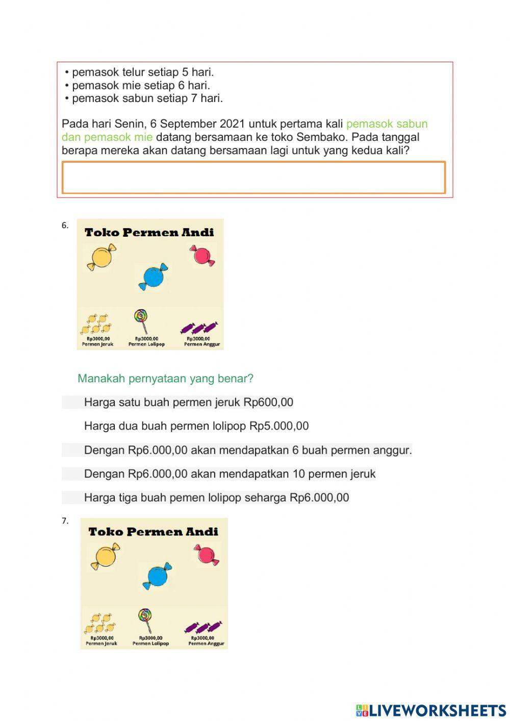 Soal AKM Numerasi 3 DJ1