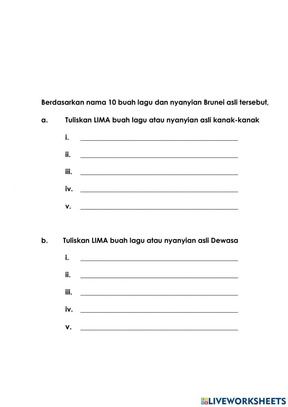 Nyanyian Tradisi Brunei Nyanyian Tradisi Brunei