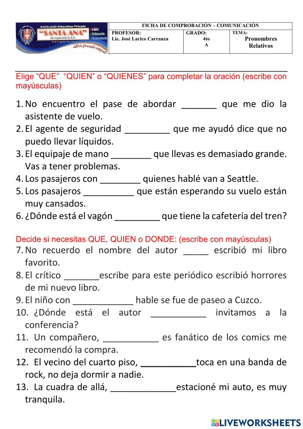 Pronombres relativos